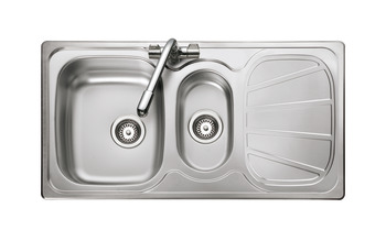 Sink 1.5 Bowl and Drainer Rangemaster Baltimore BL9502 Stainless steel sink top mount Reversible drainer