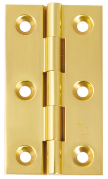 Broad Style Hinge 64 x 35 mm Brass With brass pin Polished