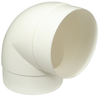 Connector Round Pipe 90° Flame Retardant White System 4