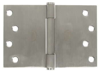 Projection Butt Hinge Traditional Bearing 3 Knuckle 102 x 152 mm 304 Stainless Steel Staggered hole pattern Square corners satin