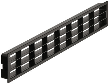 Ventilation Grille Rectangle 458x65mm Plastic Black