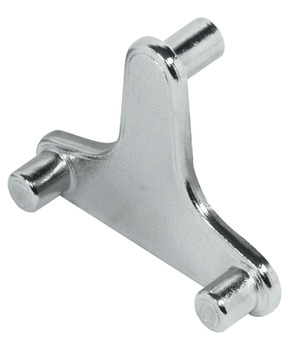 Shelf Clamp Support Plug in for Wooden Shelves 16-22 mm Thick and Ø 5 mm Holes Steel Nickel plated