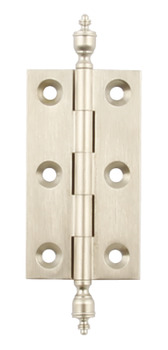 Butt Hinge Steeple Finial 63 x 35 mm Brass Unwashered Polished chrome