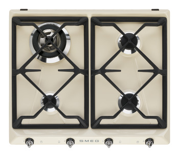 Smeg Vic SR964PGH Hob Gas 4Z Crm/Stainless Steel
