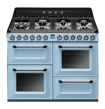 Cooker Dual Fuel Traditional Four Cavity Gas Hob 1100 mm Smeg Victoria TR4110AZ - Pastel blue