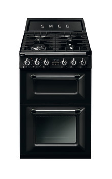 Cooker Dual Fuel Traditional Two Cavity Gas Hob 600mm Smeg Victoria TR62BL - Black enamel