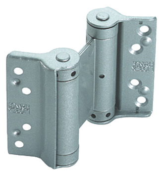 Spring Hinge Double Action 75 x 66 mm Steel Silver lacquered