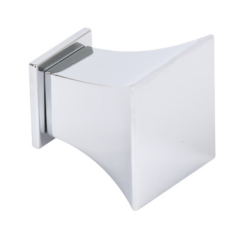 Knob with Backplate Zinc Alloy 30 x 30 mm Augusta Polished chrome