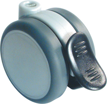Swivel Twin Wheel Castor with Brake Ø 75 mm Hooded Ø 10 mm Pin Hole Wheel Ø 75 mm load capacity 60 kg
