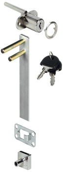 Central locking rotary cylinder lock With fixed plate cylinder for installation in front panel Standard profile with central locking bar keyed different
