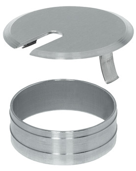 Cable Outlet Ø 60 mm Two Part Outlet sleeve and cover plate Fine ground stainless steel finish Ø 60 mm