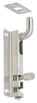 Barrel Bolt Straight or Cranked Neck Width 38 mm Stainless Steel Cranked 100 x 38 mm polished