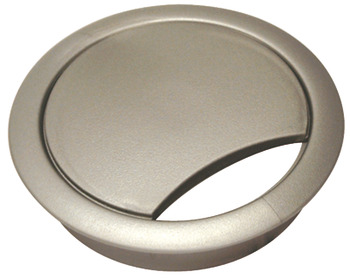 Cable Outlet 2prt D80x24mm Plastic Silver