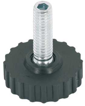 Base Leveller with Ball Joint and M8 x 22 mm Threaded Bolt Plastic Plastic plate Ø 25 mm base height 10 mm