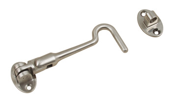 Cabin Hook and Eye Silent Pattern Grade 316 Stainless Steel For external use Length 100 mm satin