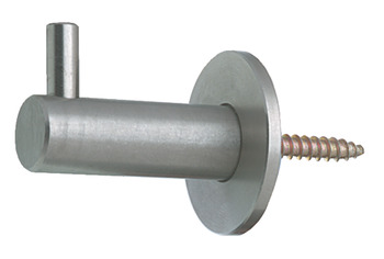 Coat Hook Grade 316 Stainless Steel 42 x Ø 35 mm Concealed fixing wall plug included Satin stainless steel finish