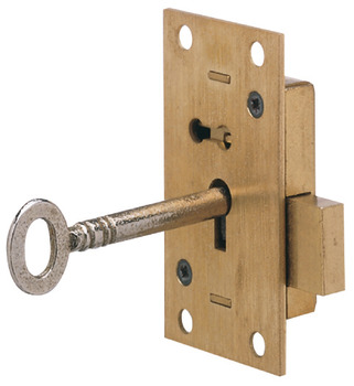 Rim Lock with Deadbolt for Cupboard Lock type: keyed alike sanded brass