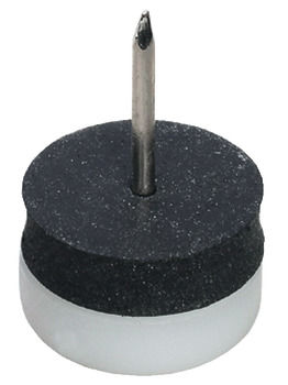 Pin Type Glide White Plastic with Black Rubber Layer Glide Ø 15 mm