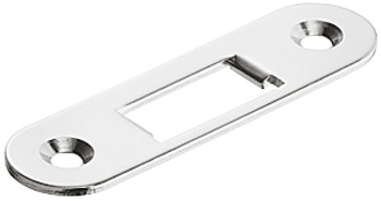 Striking plate for roller shutter mortise lock Steel nickel plated For screw fixing