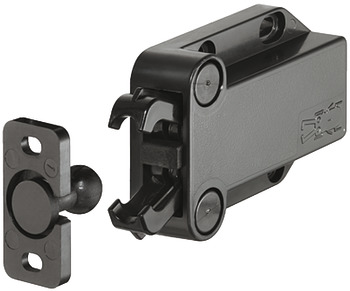 Pressure Catch for Screw Fixing Non-Magnetic Plastic Pull approx. 4 kg black