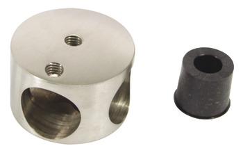 Tee Piece 316 L Cubicle Fittings PBA Stainless steel fittings for glass partitions Satin stainless steel finish