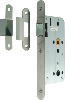 Mortice Latch Radius Forend Case Size 92 mm Startec Backset 60 mm case size 92 mm satin stainless steel