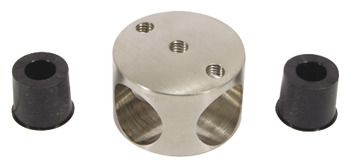 Cross Connector 316 L Cubicle Fittings PBA Stainless steel fittings for glass partitions Satin stainless steel finish