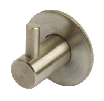 Coat Hook Brushed Stainless Steel 27 x Ø 35 mm Face fixing Length 27 mm