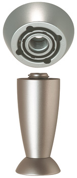Furniture Feet/Plate Set 100mm Plastic Silver