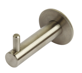 Coat Hook Brushed Stainless Steel 62 x Ø 35 mm Face fixing Length 62 mm