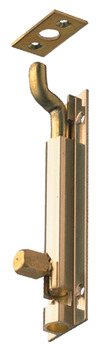 Barrel Bolt Straight or Cranked Neck Width 25 mm Brass Cranked 100 x 25 mm polished brass