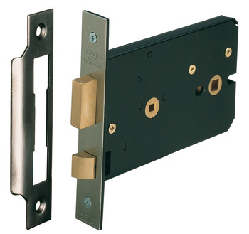 Mortice Lock Horizontal Bathroom Latchbolt Operated by Knobs Deadbolt by Turn/Release Backset 57 mm case size 151 mm satin brass
