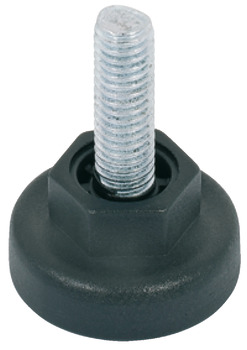 Base Leveller with Hexagonal Nut and M8 x 22 mm Threaded Bolt Plastic Black Ø 30 mm base height 14 mm