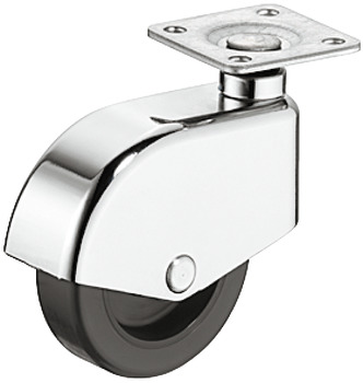 Enclosed Wheel Swivel Castor Ø 50 mm Load Capacity 50 kg Screw-on plate or M10 threaded bolt Without brake plate fixing