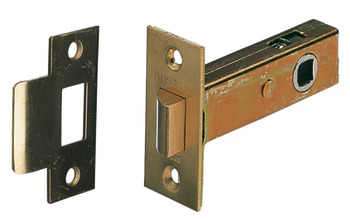 Mortice Latch Tubular Heavy Duty Latchbolt Operated by Lever Handles Backset 100 mm case size 123 mm satin brass