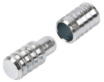 Table Top Connecting Fitting for Extending Tables Steel Press-fits into Ø 8 mm hole Blue galvanized