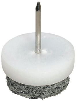 Pin Type Glide White Plasic with Grey Felt Glide Ø 20 mm