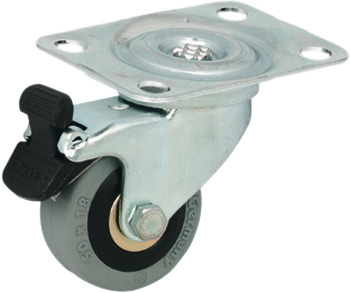 Single Wheel Castor Swivel with or without Brake Wheel Ø 50-75 mm Plate Fixing Screw-on plate or M10 threaded bolt Wheel Ø 75 mm Load capacity: 60 kg