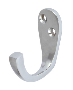 Coat Hook Traditional Brass or Zinc Alloy Face fixing Polished chrome finish