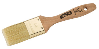 Flat Brush for Oils or Lacquers Size 9 Raw wood handle with poly mix bristles Width 40 mm