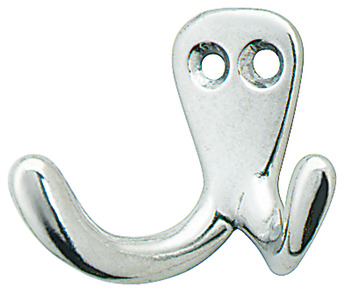 Coat Hook Aluminium 22-34 x 32-48 mm Double Height 48 mm depth 34 mm