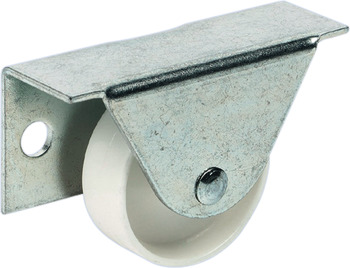 Fixed Single Wheel Castor without Brake Ø 35 mm Side Plate Fixing for Underbed Boxes For screw fixing at the side Wheel Ø 35 mm load capacity 40 kg