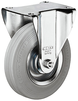 Single Wheel Castor Ø 80-160 mm Plate Fixing with screw-on plate Wheel Ø 100 mm load capacity 70 kg fixed castor without brake