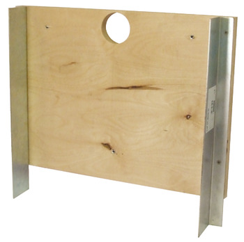 Wall Fixture for Brick Walls 430 x 500 mm Programma Cap Range PBA For installation of drop down shower seat Galvanized steel with wooden block