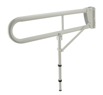 Hinged Support Rail With Leg Ø 35 mm Tube Meets Doc M Regulations White finish