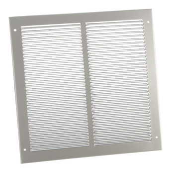 Louvered Air Transfer Grille for use with Intumescent Fire Grille or on their own Mild Steel Satin silver Cut out of door required (width x height): 152 x 152 mm