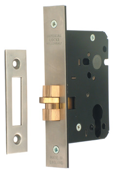 Mortice Claw Bolt Lock Case Modular Cylinder Case Size 76 mm Backset 57 mm case size 76 mm satin stainless steel