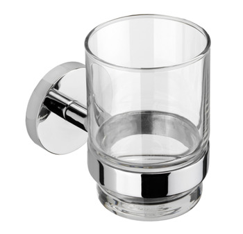 Tumbler and Holder Height 67.5 mm x Width 95 mm x Depth 105 mm Romsey Chrome plated finish