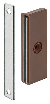 Magnetic Catch Pull 5.0 kg with Plate Magnets for Screw Fixing Slim Design Brown