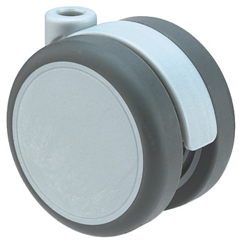 Swivel Twin Wheel Castor without Brake Ø 75 mm Hooded Ø 10 mm Pin Hole Wheel Ø 75 mm load capacity 60 kg